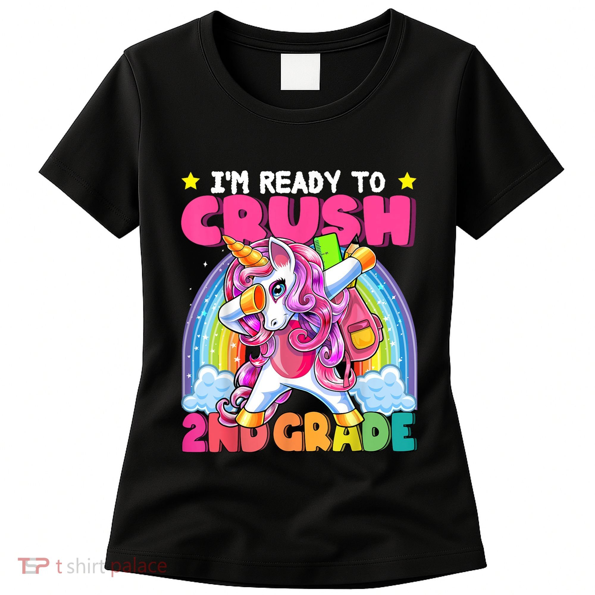 Crush 2nd Grade Dabbing Unicorn Back To School Girl Gift Women's T-Shirt