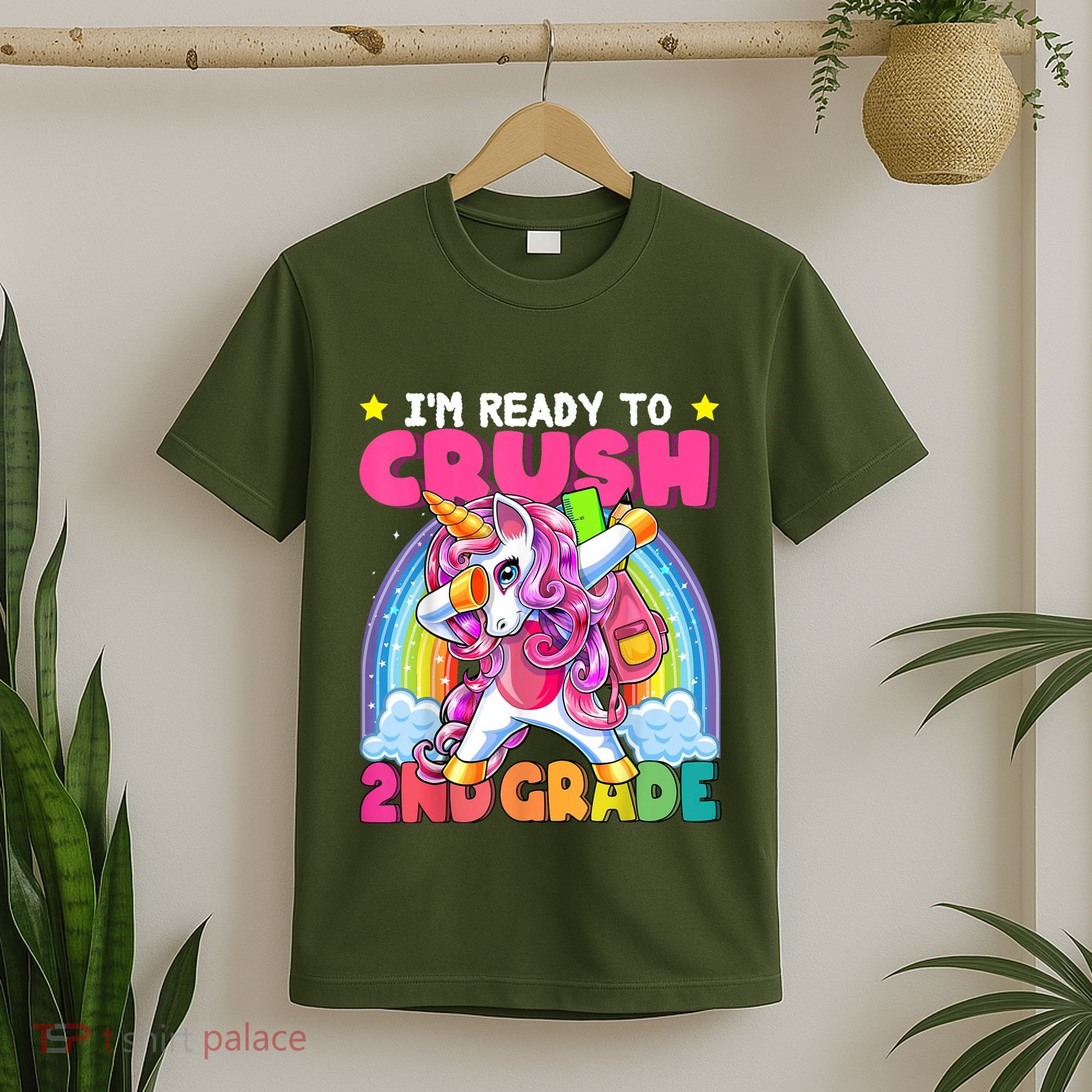 Crush 2nd Grade Dabbing Unicorn Back To School Girl Gift T-Shirt