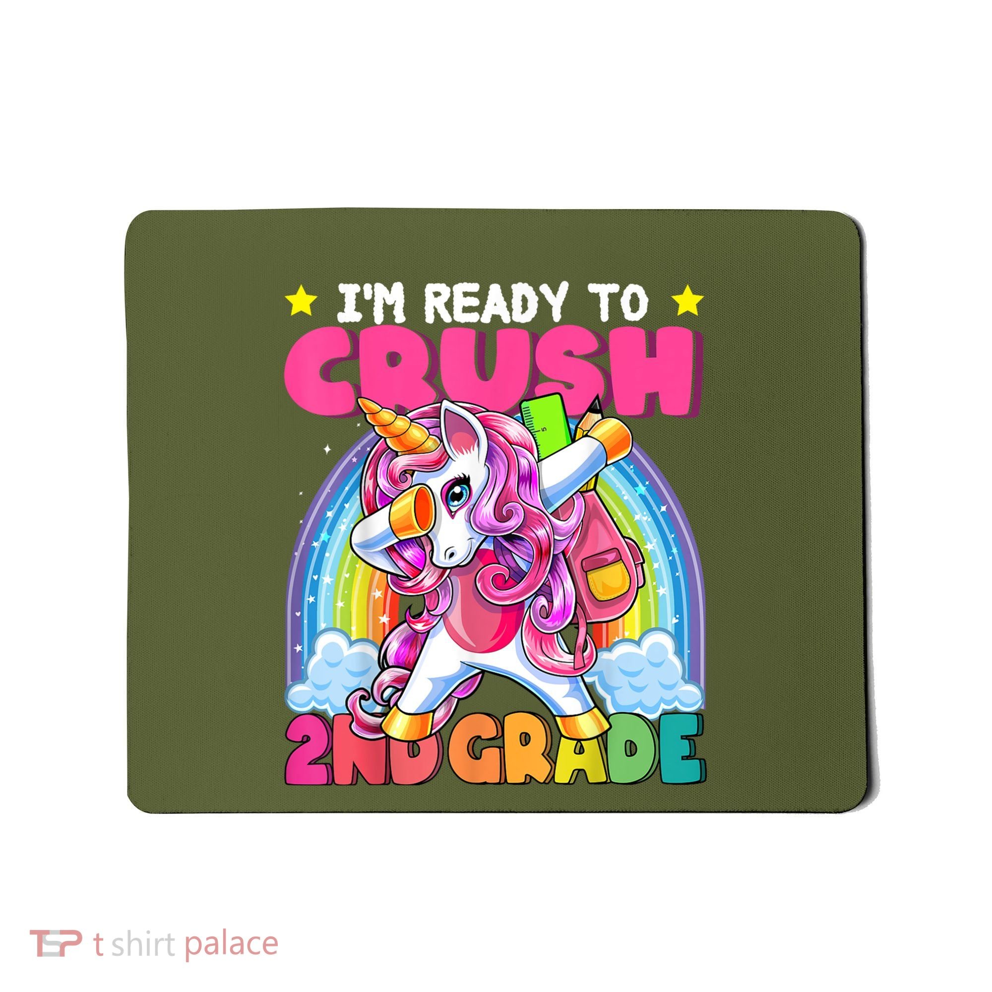 Crush 2nd Grade Dabbing Unicorn Back To School Girl Gift Mousepad