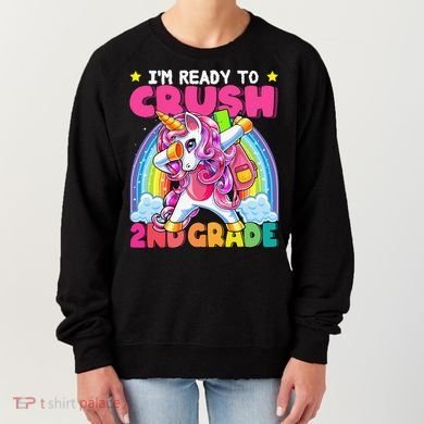 Crush 2nd Grade Dabbing Unicorn Back To School Gift Women's Sweatshirt