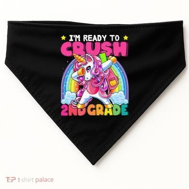 Crush 2nd Grade Dabbing Unicorn Back To School Gift USA-Made Doggie Bandana