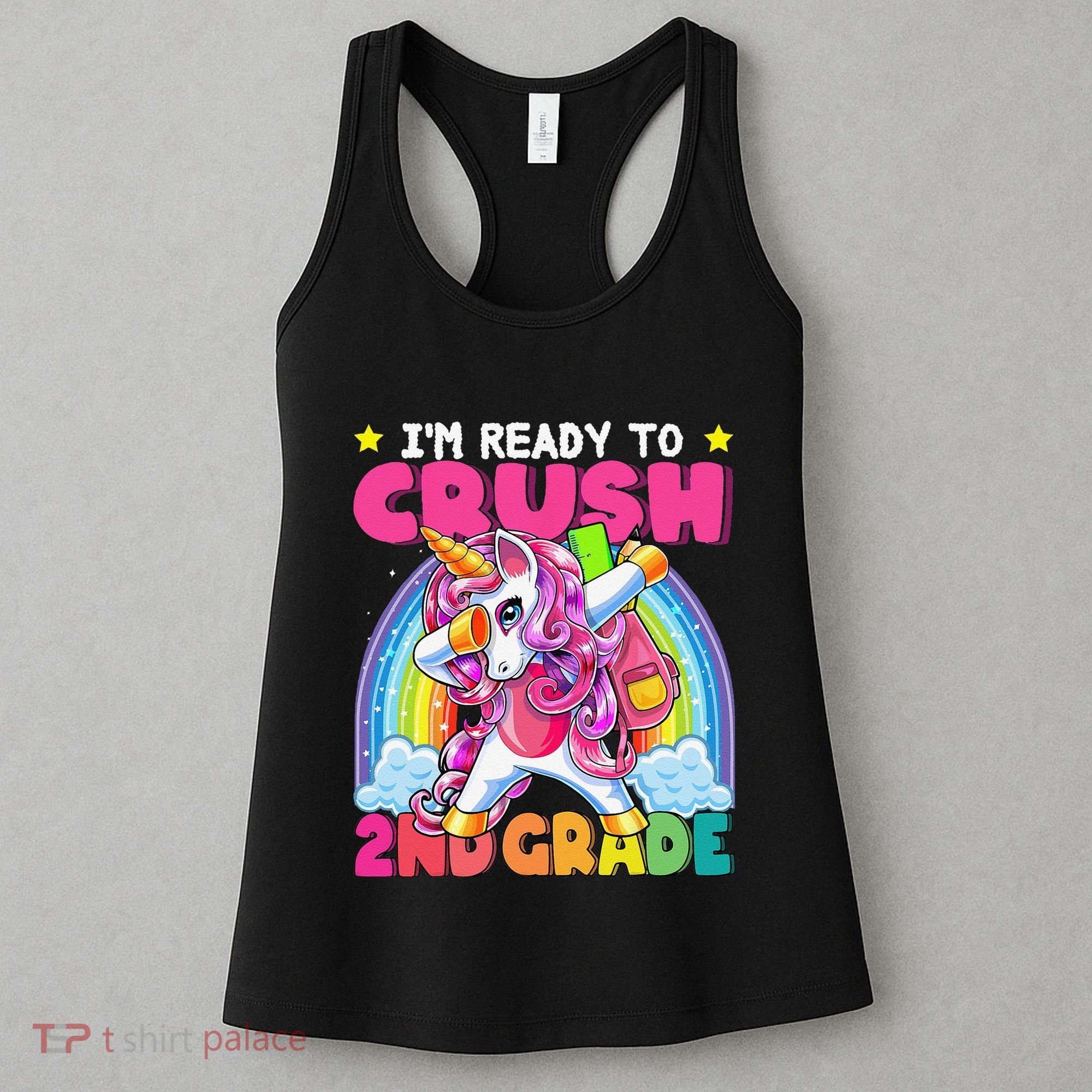 Crush 2nd Grade Dabbing Unicorn Back To School Gift Women's Tank Top