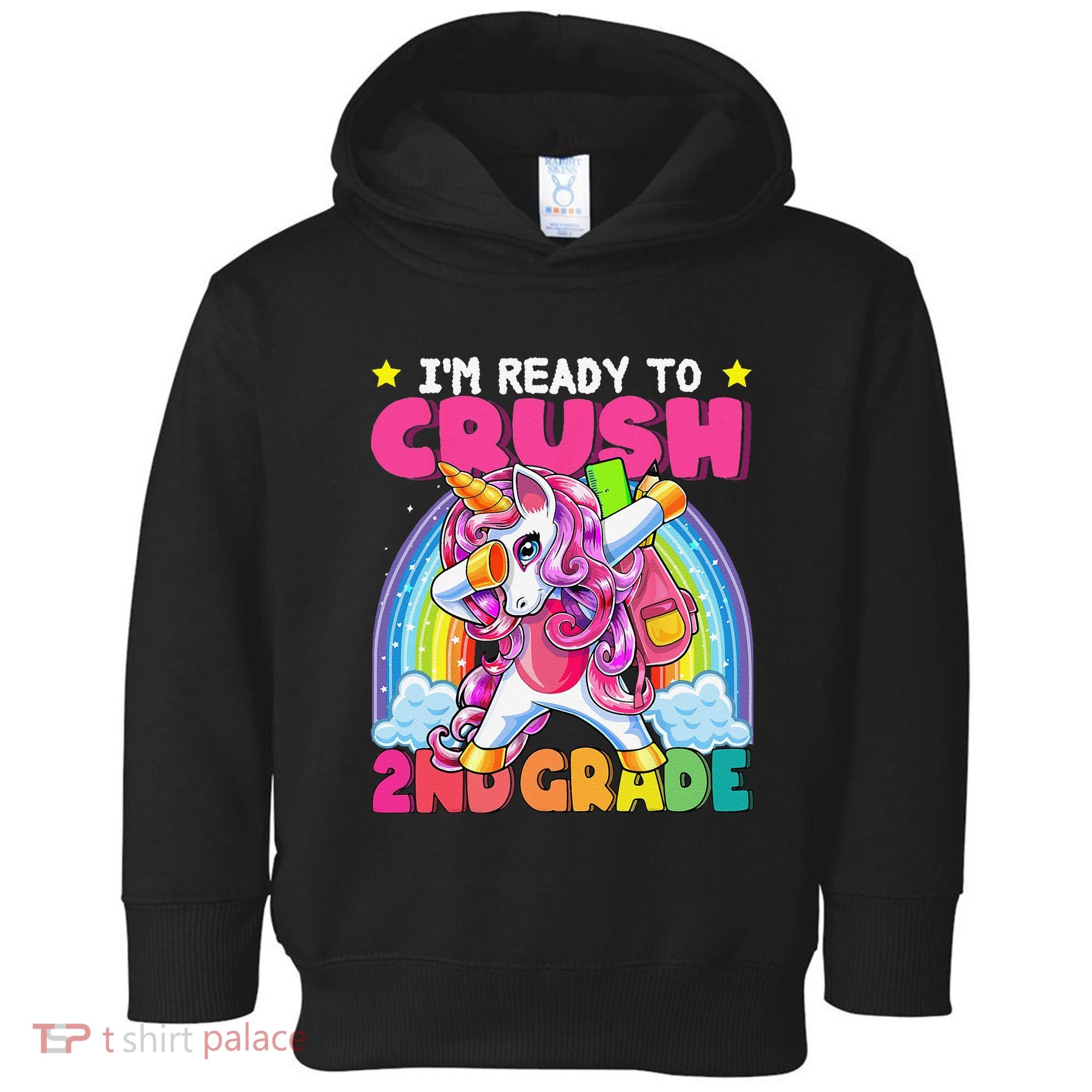 Crush 2nd Grade Dabbing Unicorn Back To School Gift Toddler Hoodie