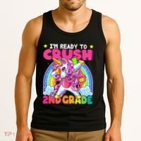 Crush 2nd Grade Dabbing Unicorn Back To School Gift Tank Top thumb 3