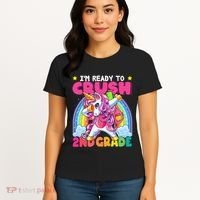 Crush 2nd Grade Dabbing Unicorn Back To School Gift Women's T-Shirt thumb 4