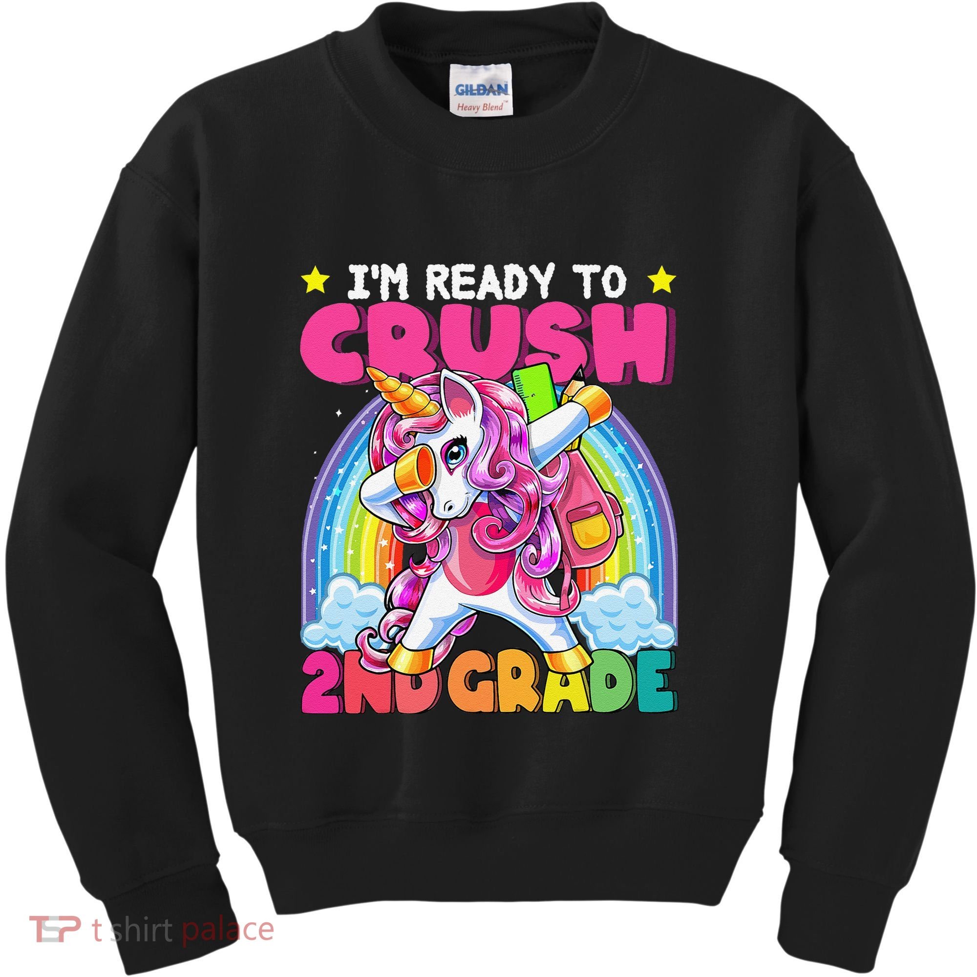 Crush 2nd Grade Dabbing Unicorn Back To School Gift Kids Sweatshirt