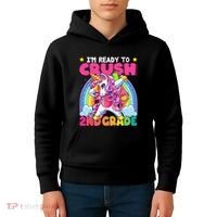 Crush 2nd Grade Dabbing Unicorn Back To School Gift Kids Hoodie thumb 4