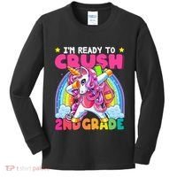 Crush 2nd Grade Dabbing Unicorn Back To School Gift Kids Long Sleeve Shirt thumb 0