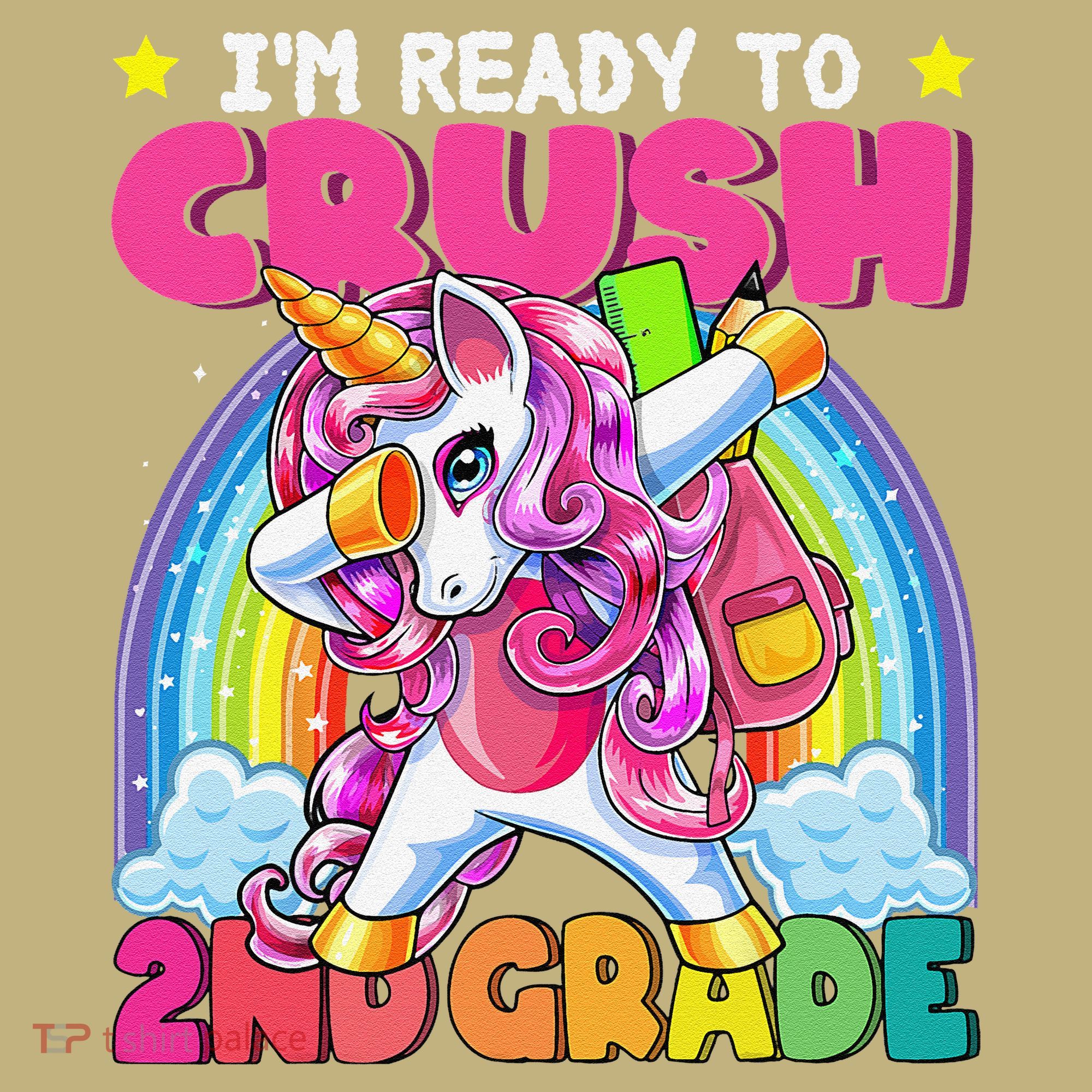 Crush 2nd Grade Dabbing Unicorn Back To School Gift Sweatshirt