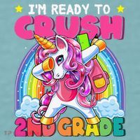 Crush 2nd Grade Dabbing Unicorn Back To School Gift Sueded Cloud Jersey T-Shirt thumb 2