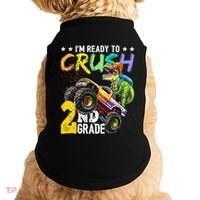 Crush 2nd Grade Dinosaur Monster Truck Back To School Doggie Tank thumb 0