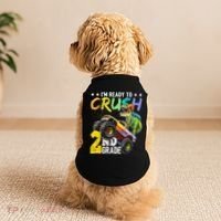 Crush 2nd Grade Dinosaur Monster Truck Back To School Doggie Tank thumb 2