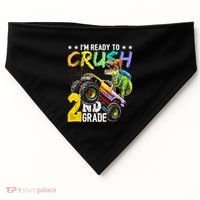 Crush 2nd Grade Dinosaur Monster Truck Back To School USA-Made Doggie Bandana thumb 0