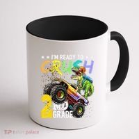 Crush 2nd Grade Dinosaur Monster Truck Back To School Coffee Mug thumb 1