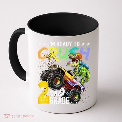 Crush 2nd Grade Dinosaur Monster Truck Back To School Coffee Mug