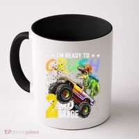 Crush 2nd Grade Dinosaur Monster Truck Back To School Coffee Mug thumb 0