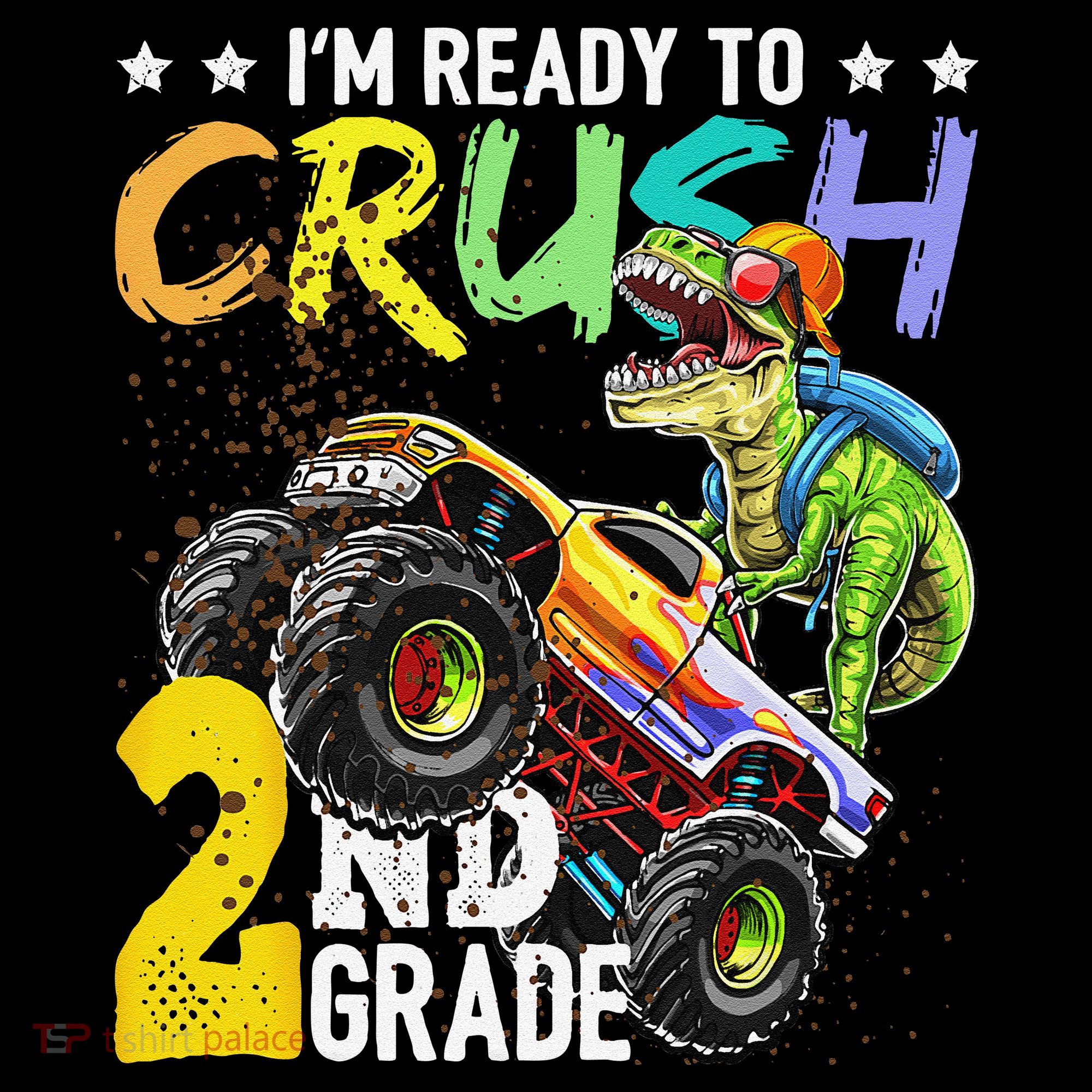 Crush 2nd Grade Dinosaur Monster Truck Back To School Coffee Mug