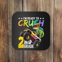 Crush 2nd Grade Dinosaur Monster Truck Back To School Coaster thumb 0