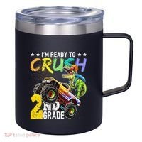 Crush 2nd Grade Dinosaur Monster Truck Back To School 12oz Stainless Steel Coffee Mug thumb 0