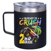 Crush 2nd Grade Dinosaur Monster Truck Back To School 12oz Stainless Steel Coffee Mug thumb 2