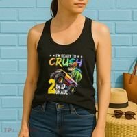 Crush 2nd Grade Dinosaur Monster Truck Back To School Women's Tank Top thumb 2