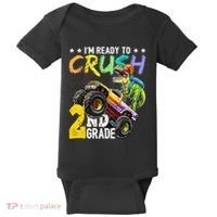 Crush 2nd Grade Dinosaur Monster Truck Back To School Baby Bodysuit thumb 0