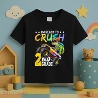Crush 2nd Grade Dinosaur Monster Truck Back To School Toddler T-Shirt thumb 3
