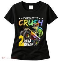 Crush 2nd Grade Dinosaur Monster Truck Back To School Women's T-Shirt thumb 0