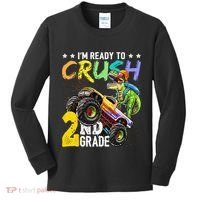 Crush 2nd Grade Dinosaur Monster Truck Back To School Kids Long Sleeve Shirt thumb 0