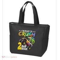 Crush 2nd Grade Dinosaur Monster Truck Back To School Tote Bag thumb 3