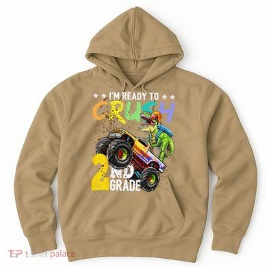 Crush 2nd Grade Dinosaur Monster Truck Back To School Hoodie