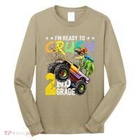 Crush 2nd Grade Dinosaur Monster Truck Back To School Long Sleeve Shirt thumb 0