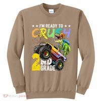 Crush 2nd Grade Dinosaur Monster Truck Back To School Sweatshirt thumb 0