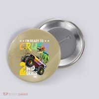 Crush 2nd Grade Dinosaur Monster Truck Back To School Button thumb 0