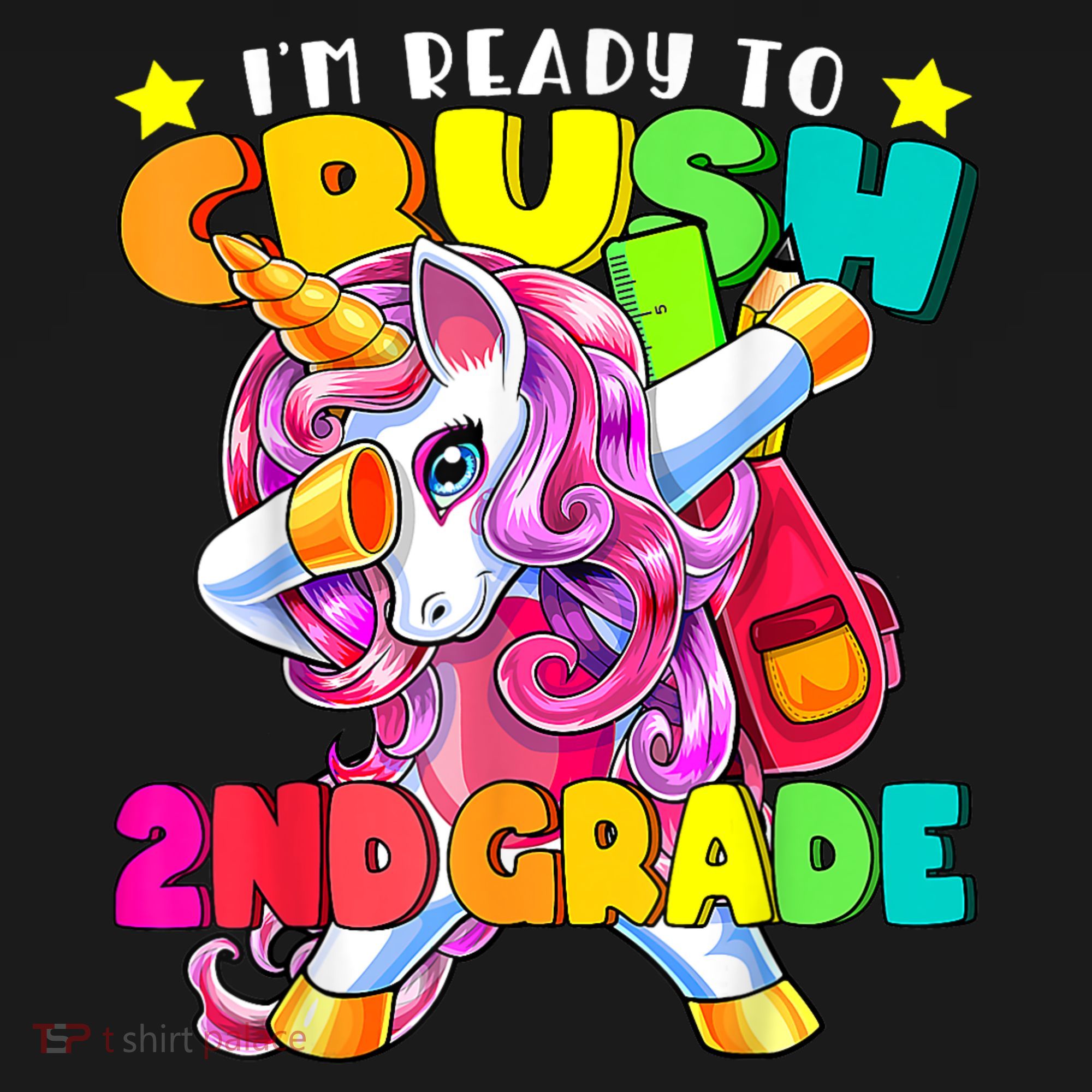 Crush 2nd Grade Dabbing Unicorn Back To School Girl Gift Backpack