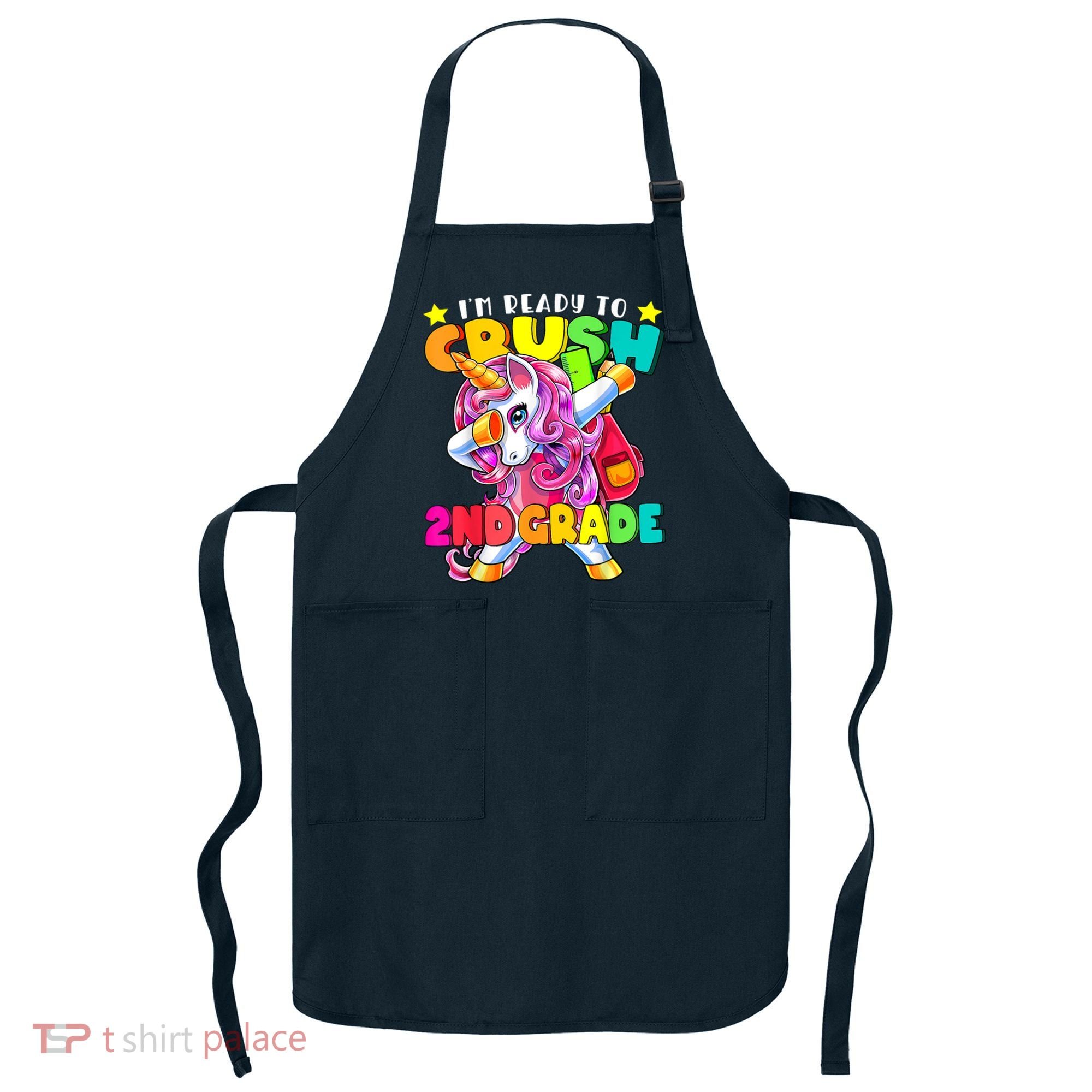 Crush 2nd Grade Dabbing Unicorn Back To School Girl Gift Apron