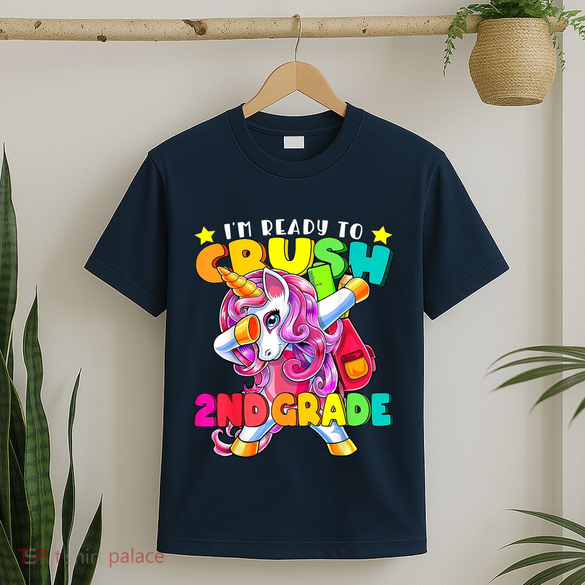 Crush 2nd Grade Dabbing Unicorn Back To School Girl Gift T-Shirt