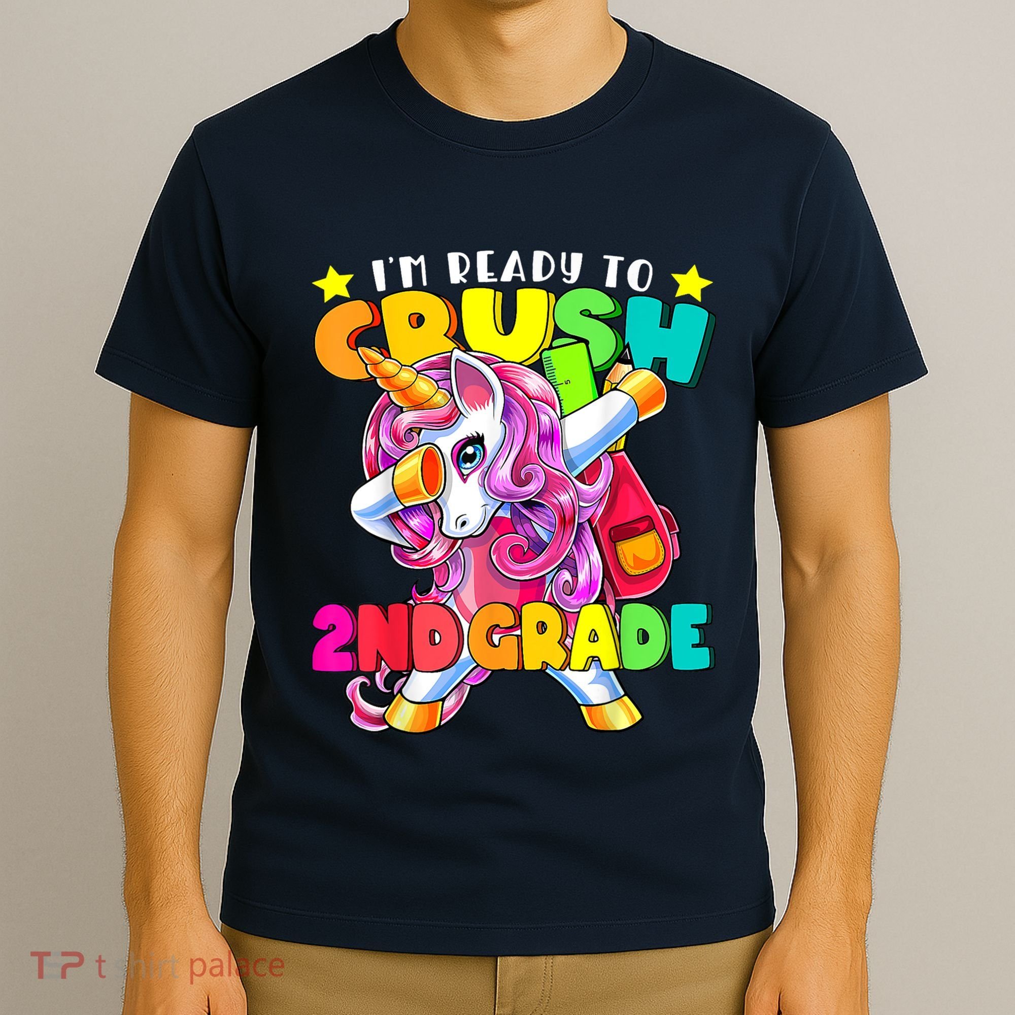 Crush 2nd Grade Dabbing Unicorn Back To School Girl Gift T-Shirt