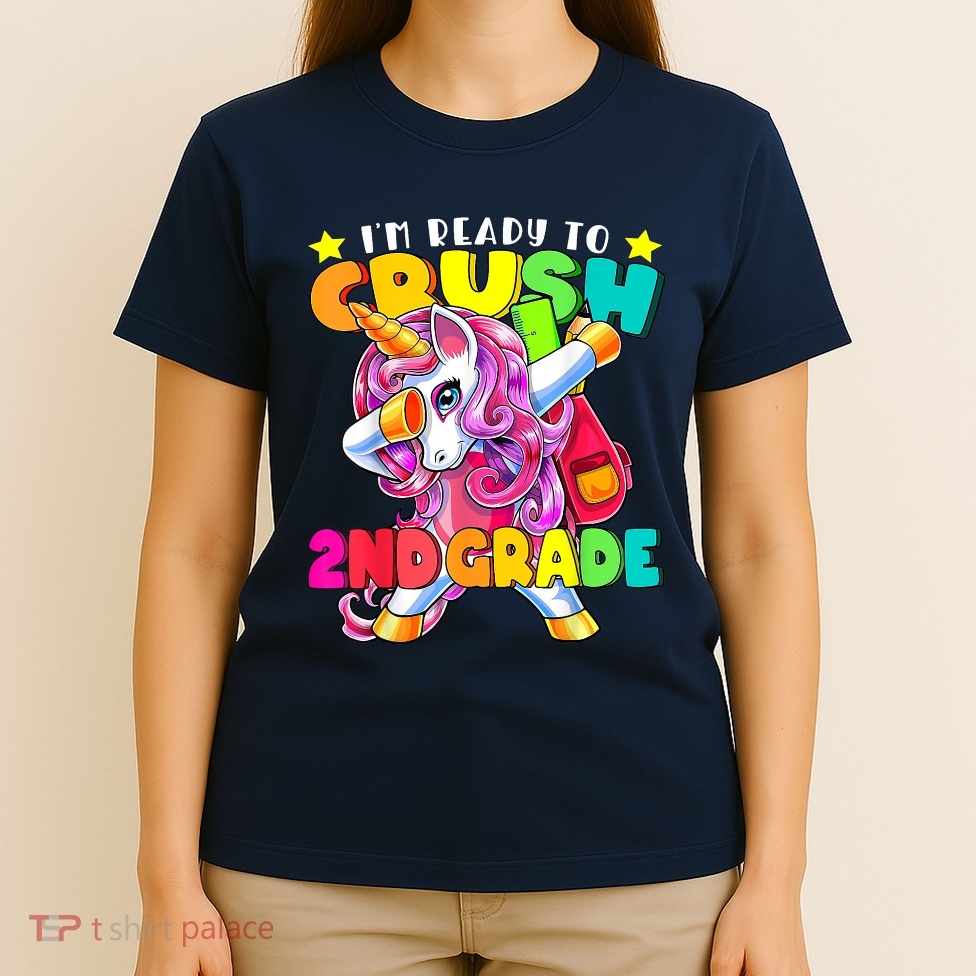 Crush 2nd Grade Dabbing Unicorn Back To School Girl Gift T-Shirt