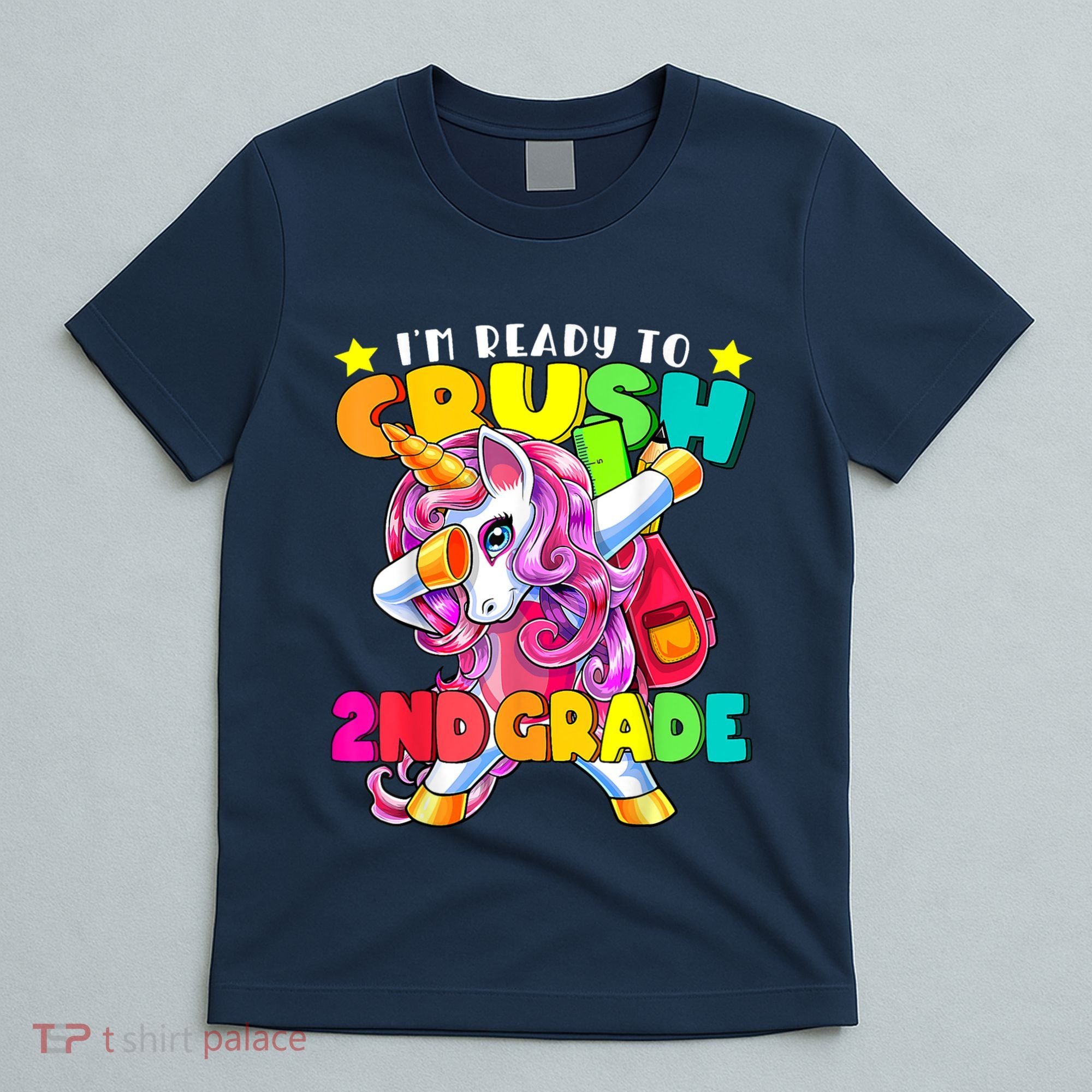 Crush 2nd Grade Dabbing Unicorn Back To School Girl Gift T-Shirt