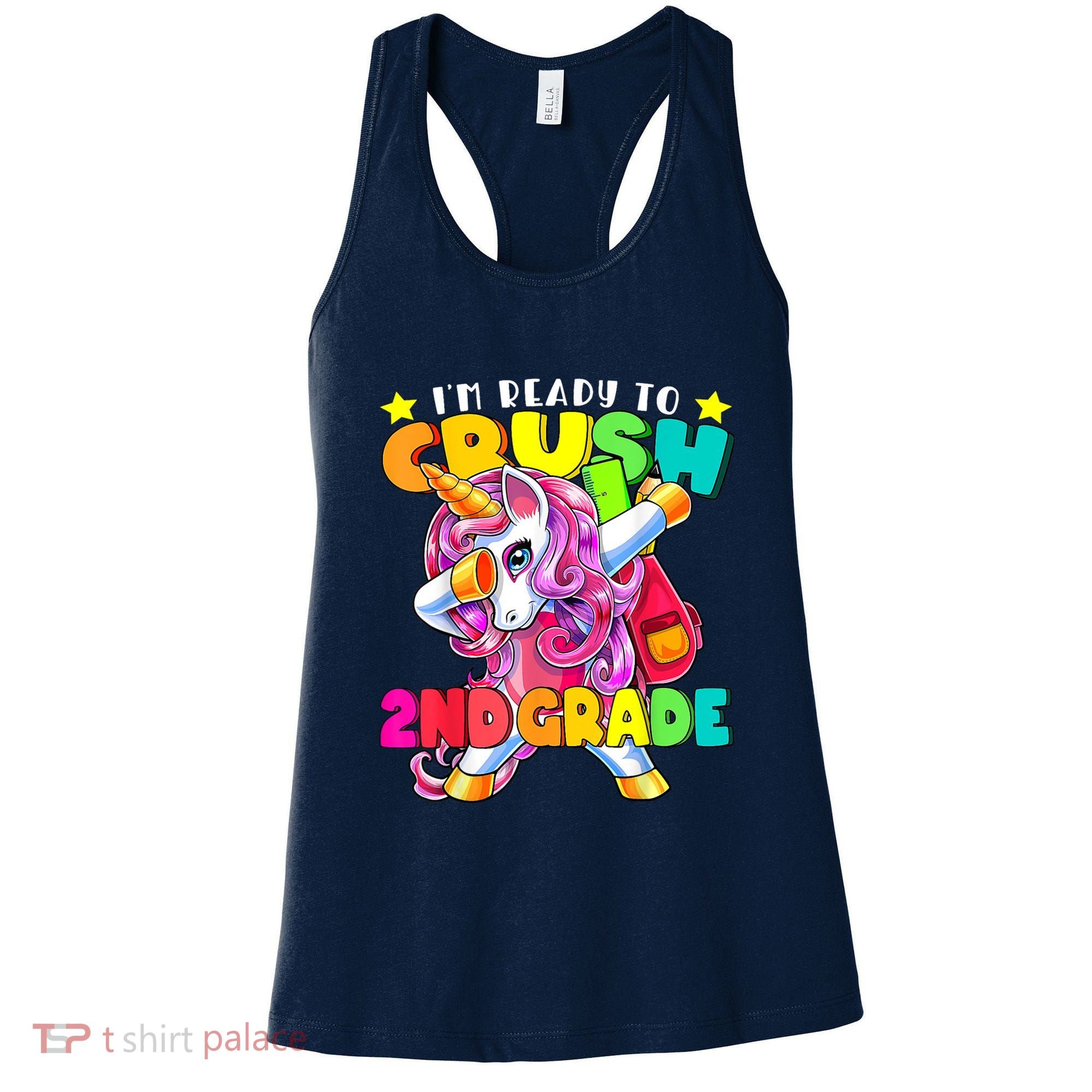 Crush 2nd Grade Dabbing Unicorn Back To School Girl Gift Women's Tank Top