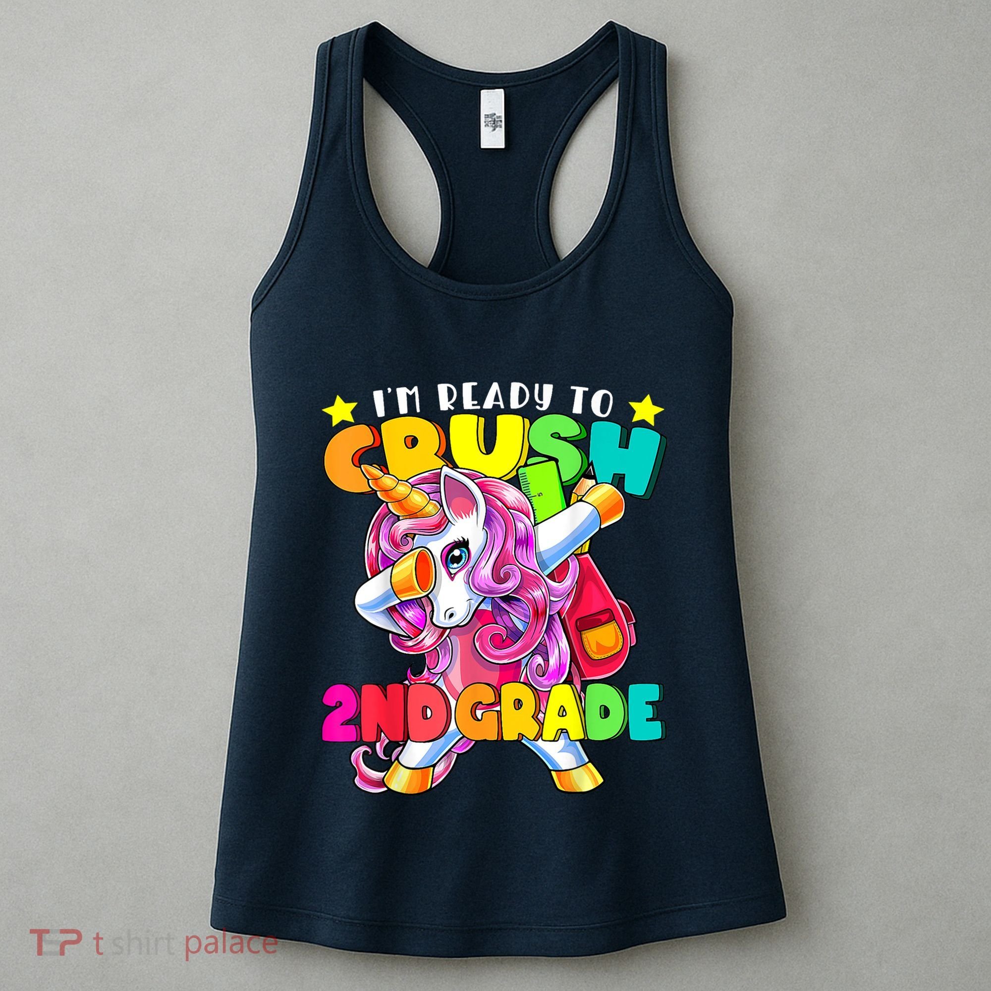 Crush 2nd Grade Dabbing Unicorn Back To School Girl Gift Women's Tank Top