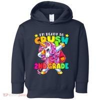 Crush 2nd Grade Dabbing Unicorn Back To School Girl Gift Toddler Hoodie thumb 0