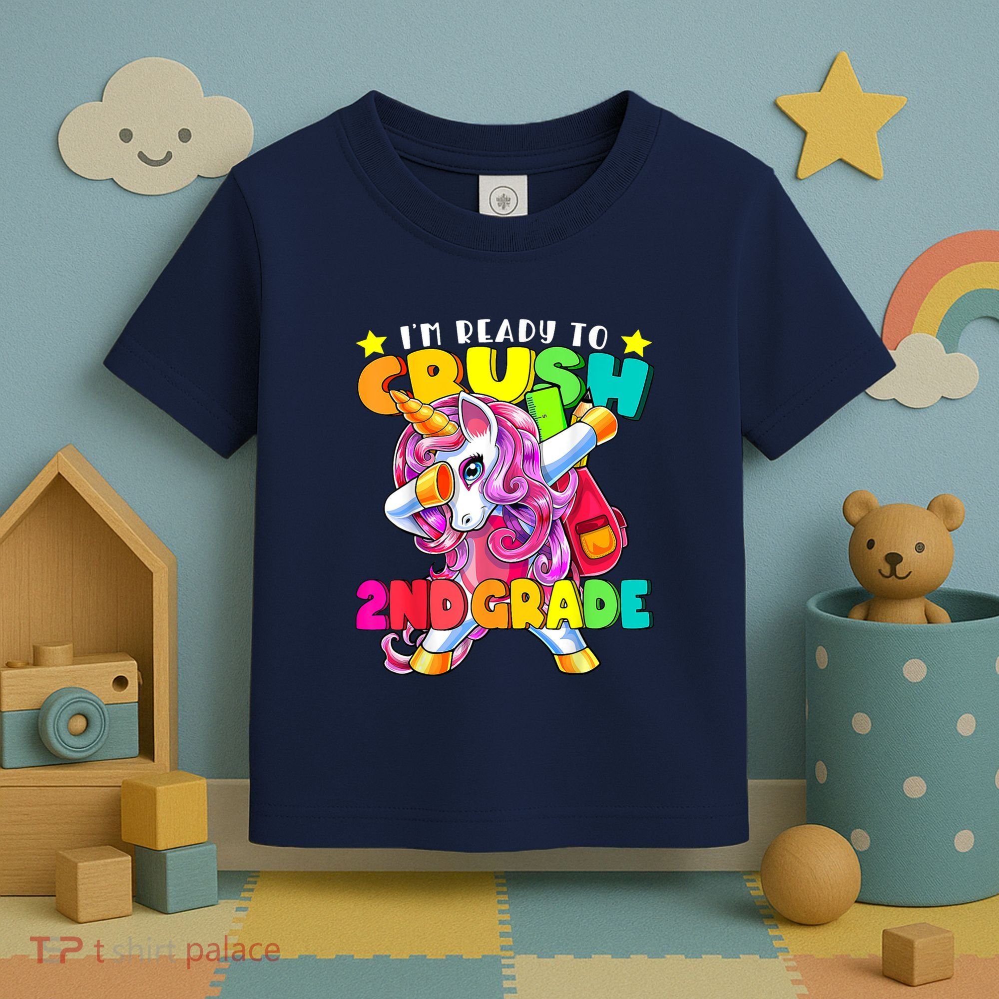 Crush 2nd Grade Dabbing Unicorn Back To School Girl Gift Toddler T-Shirt