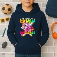 Crush 2nd Grade Dabbing Unicorn Back To School Girl Gift Kids Hoodie thumb 2