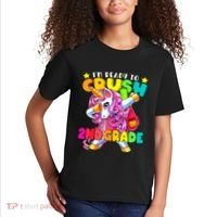 Crush 2nd Grade Dabbing Unicorn Back To School Girl Gift Kids T-Shirt thumb 2