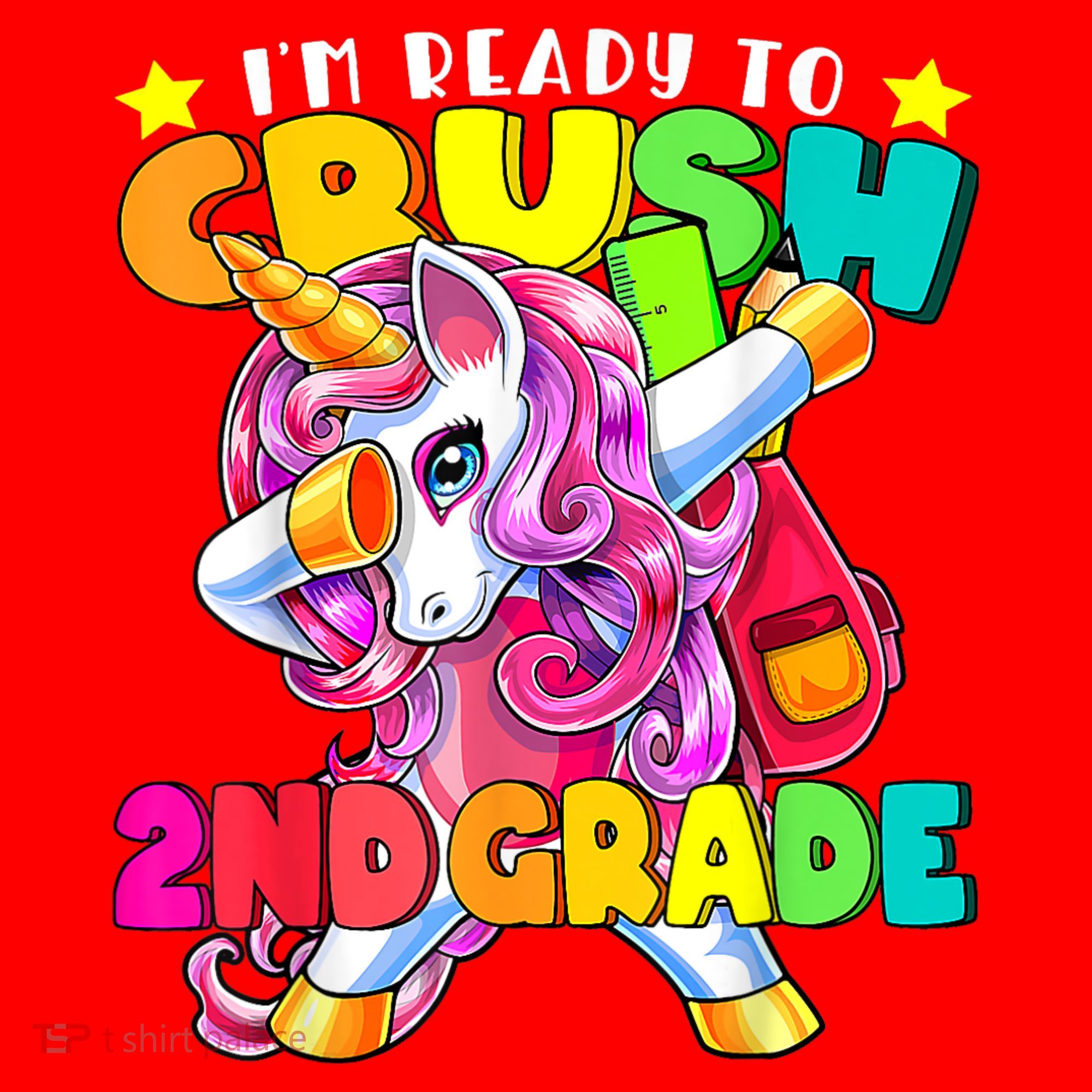Crush 2nd Grade Dabbing Unicorn Back To School Girl Gift Santa Hat