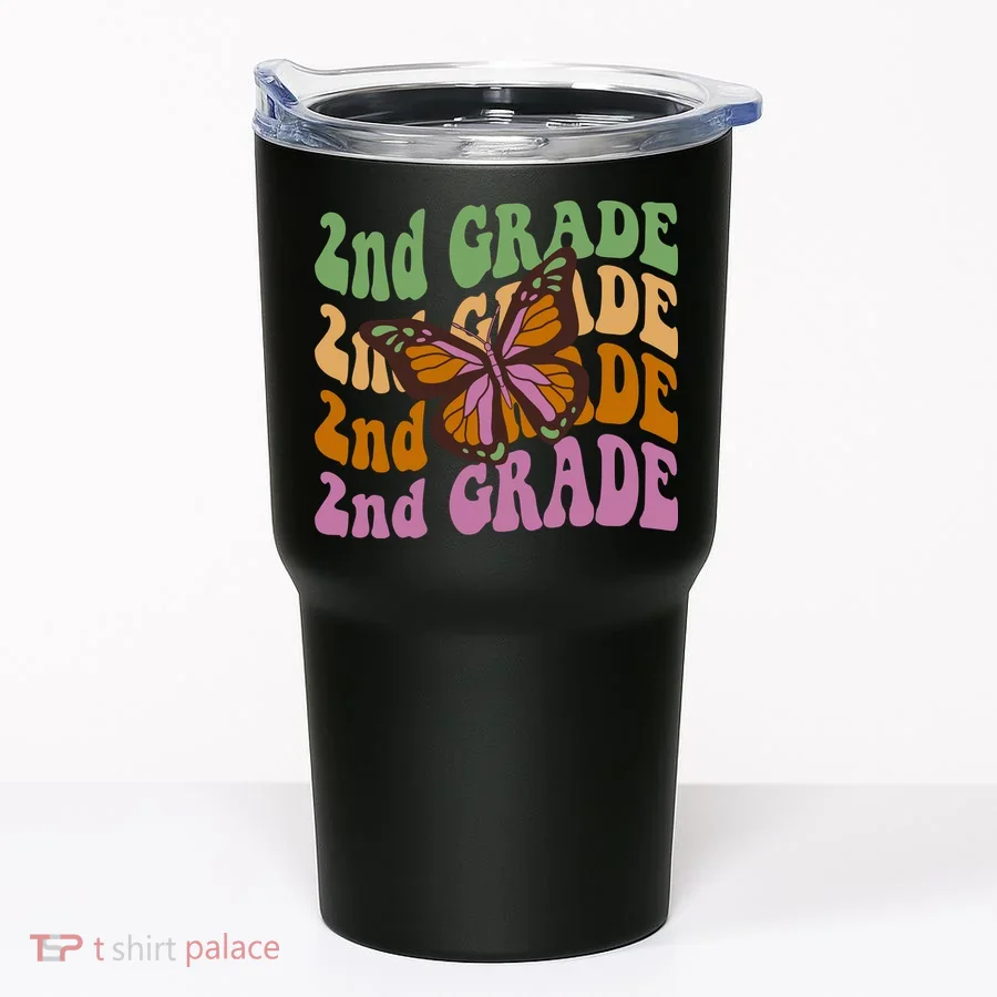 Cute 2nd Grade Butterfly Tumbler