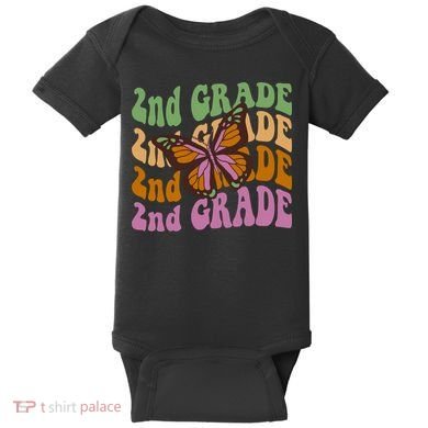 Cute 2nd Grade Butterfly Baby Bodysuit