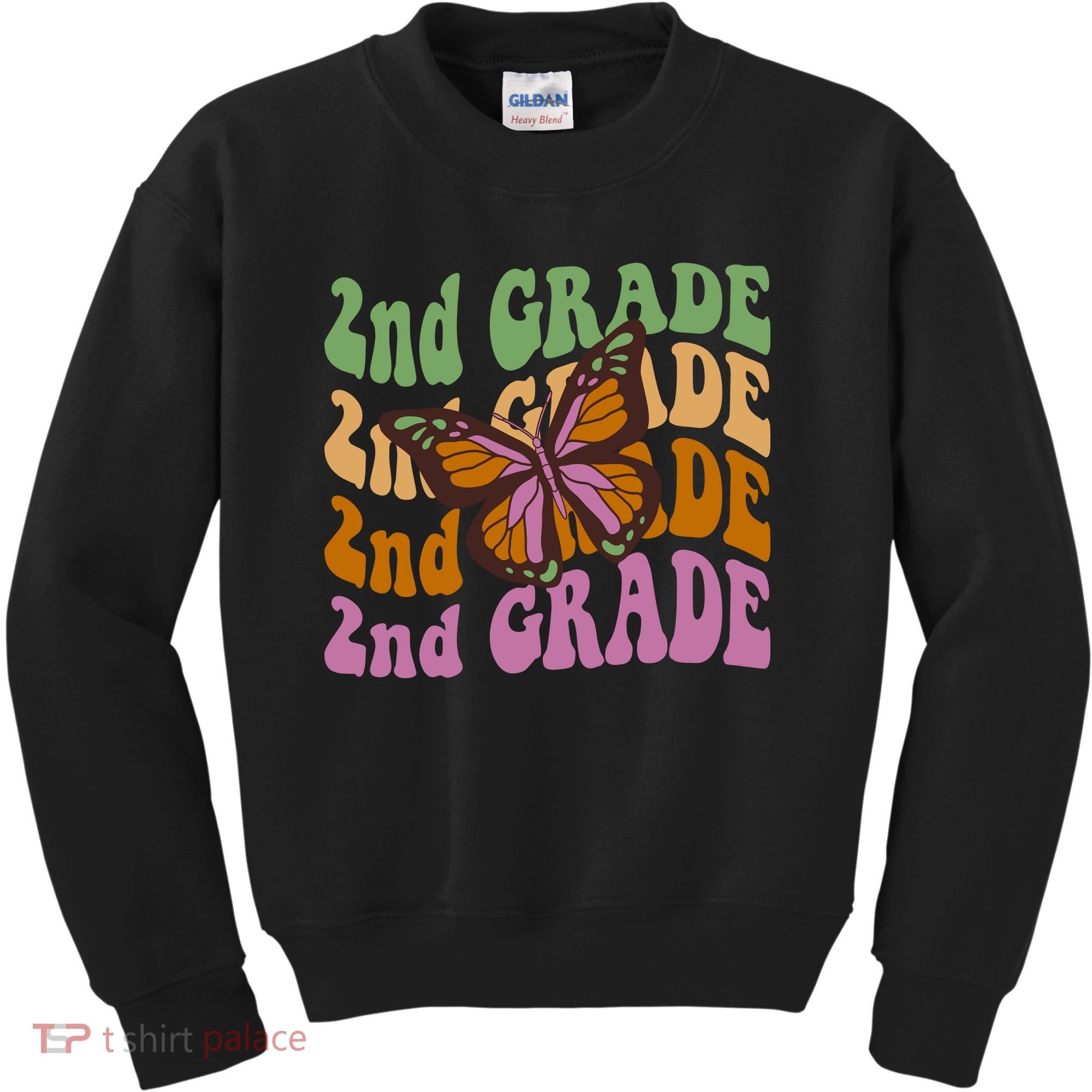 Cute 2nd Grade Butterfly Kids Sweatshirt
